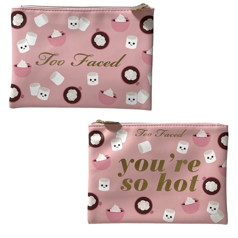 Pick 2/$25 NWOT Too Faced Pink Zip Makeup Bag